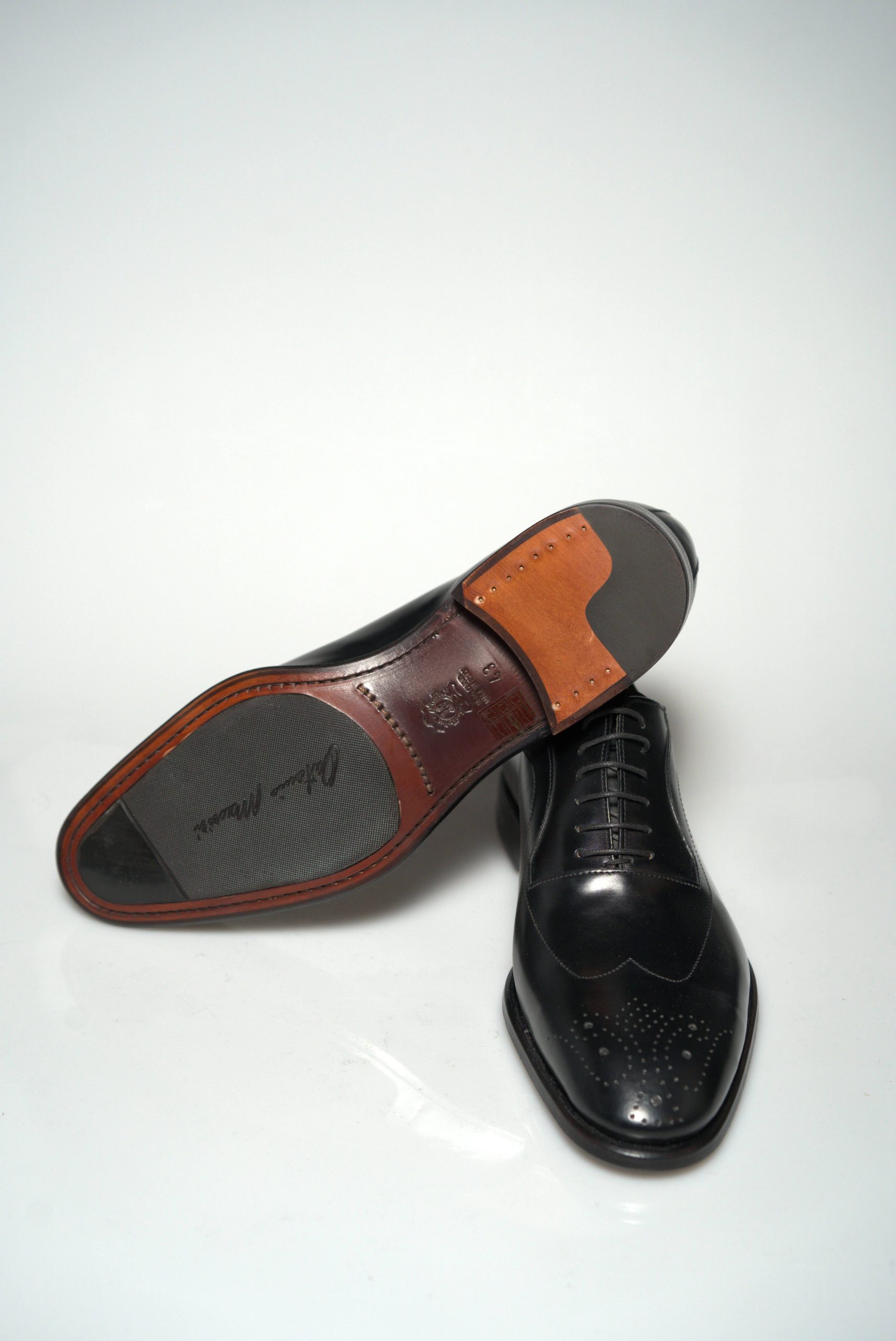 Antonio Maurizi Wingtip Oxford Cipele – Baby Calf Nero - Image 4